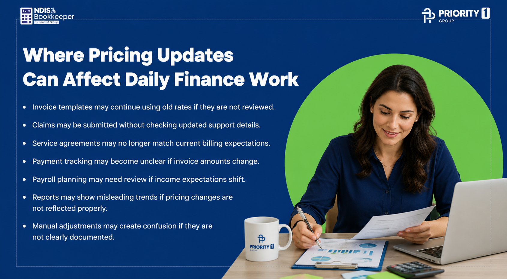 How Outsourced Bookkeepers Help Manage NDIS Pricing Updates 2 Where Pricing Updates Can Affect Daily Finance Work
